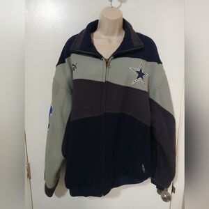 Puma Navy and Gray Sports Jacket, Vintage NFL Dallas Cowboys